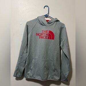 The North Face Gray Hoodie with Red Logo